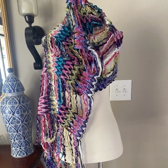 Anthropologie Crochet Multi Color Scarf - Picture 5 of 7